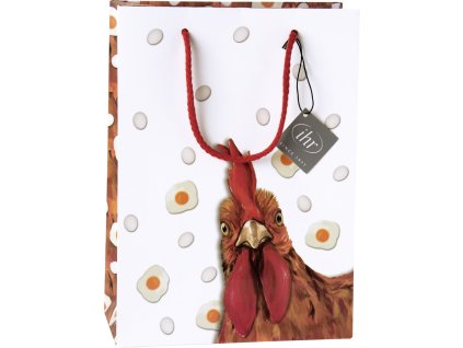 IHR OH MY ROOSTER papírová dárková taška 20x10x27.5 cm