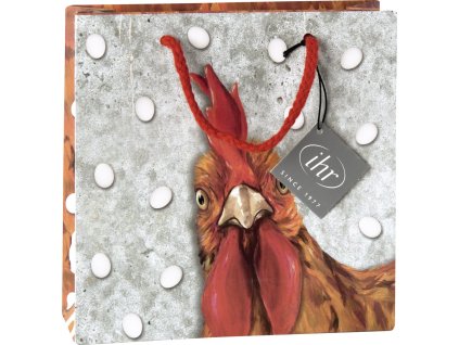 IHR OH MY ROOSTER grey papírová dárková taška 18x6x18 cm