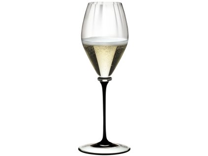 Riedel Fatto a Mano Performance CHAMPAGNE GLASS BLACK STEM