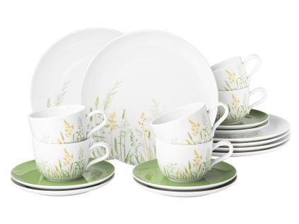 Kávová sada 18 ks. LIBERTY MEADOW GRASSES GREEN, zelená, Seltmann Weiden