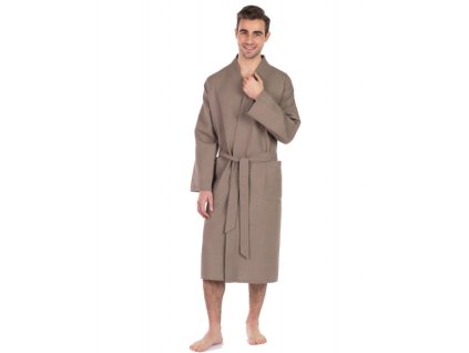 Unisex kimono župan, šedohnědá, Framsohn