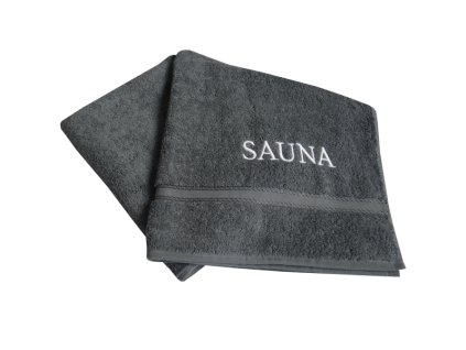 Saunová osuška SAUNA FUN, tmavá šedá, Framsohn