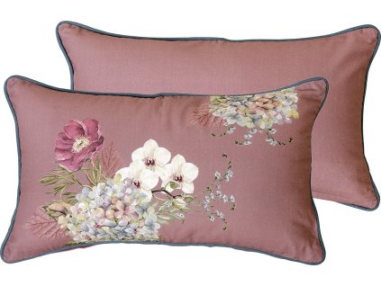 Polštář 50 x 30 cm BELLES FLEURS, starorůžová, IHR