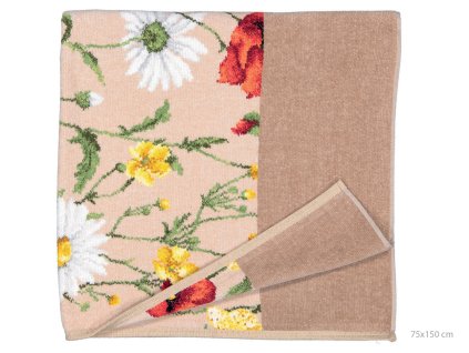 Feiler DAISY FIELD BEIGE osuška 150 x 100 cm safari
