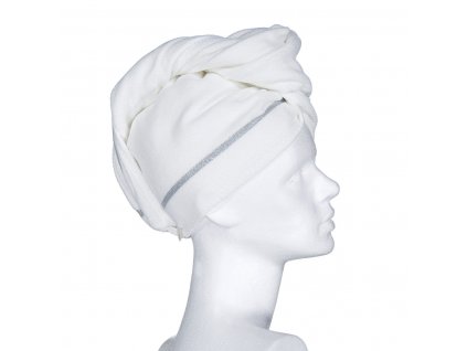 Feiler LA GLAMOUR turban / ručník na vlasy white - silver