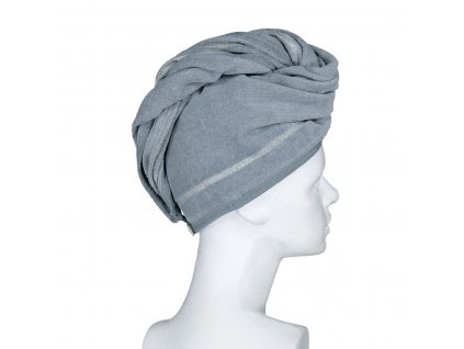 Feiler LA GLAMOUR turban / ručník na vlasy steel grey - silver