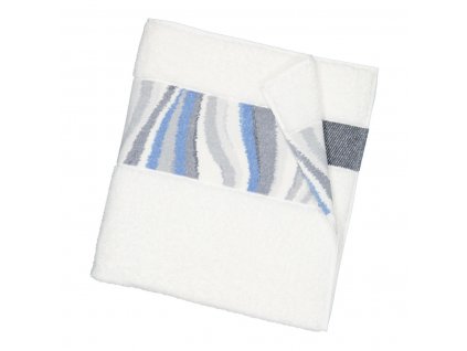 Feiler WAVE BLUE BORDER osuška 68 x 150 cm white - grey