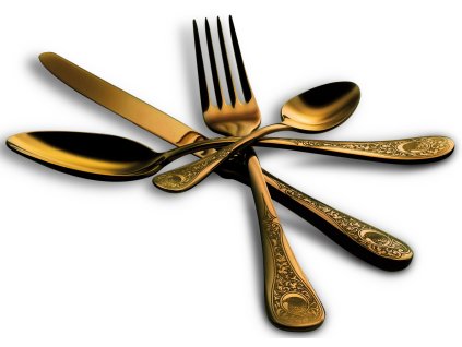 Sada příborů DIANA ICE ORO, matná zlatá (Sady příborů 75 kusů / 12 osob)