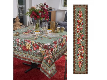 179601 behoun tresors de noel 50x250 cm cerveno zlata beauville