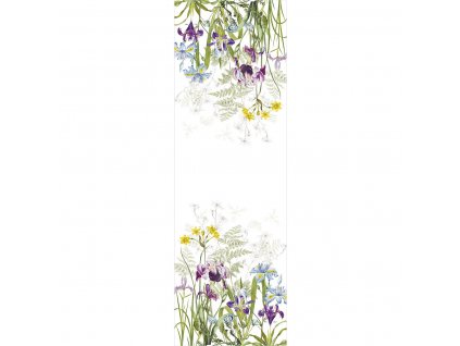 chemin de table pur lin lave coloris multicolore iris d hiver blanc