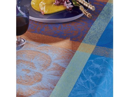 linge de table pur coton multicolore modele mille petales floralies (3)