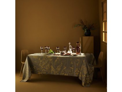 linge de table pur coton antitache deperlant or modele super nature or pale