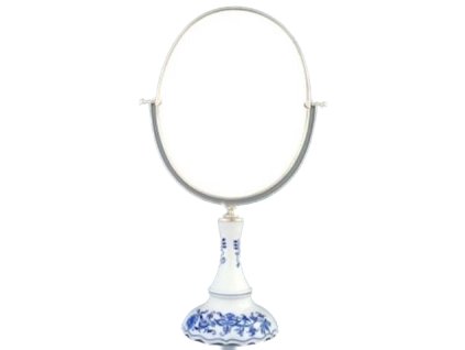 11235 3956 zrcadlo ovalne otocne ovalne ve stribrnem ramu 960 g 2 casti cibulak cesky porcelan