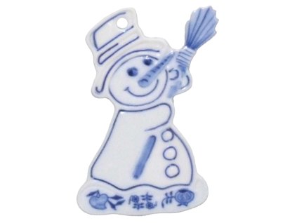 181755 1 vanocni ozdoba snehulak cibulak modra cesky porcelan