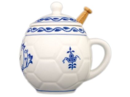 182157 2 hrnek na med s vickem a napisem med cibulak modra cesky porcelan