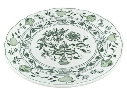Český porcelán Zelený cibulák Mělký talíř 26 cm