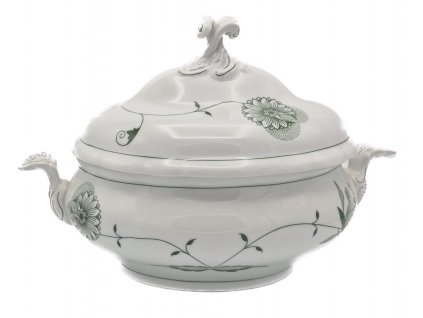 25710 cesky porcelan rokoko eco zelena polevkova misa s vyrezem 3 00 ltr