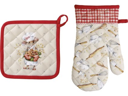 Vánoční sada chňapky a podložky ANNA BAKED, béžový IHR