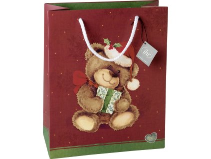 Dárková taška, papír 32x12x26 cm CHRISTMAS TEDDY IHR