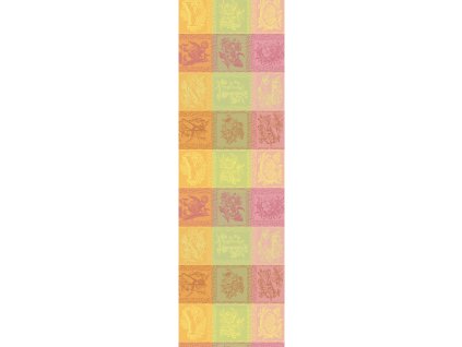 chemin de table pur coton coloris multicolore chatoyant mille abecedaire chatoyant