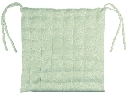 galette de chaise pur coton enduit impermeable coloris vert jade mille guipures jade