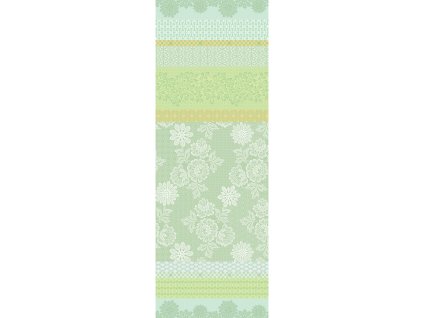 chemin de table pur coton coloris vert amande mille lace amande