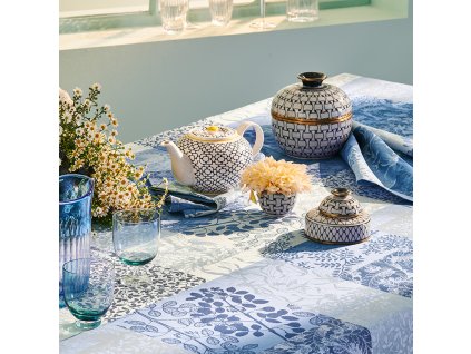 chemin de table pur coton coloris bleu bleu mille rameaux bleu (4)