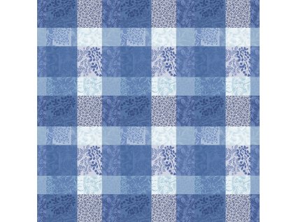 Garnier Thiebaut Mille Rameaux Bleu Metrový textil / látka šíře 180 cm s nešpinivou úpravou