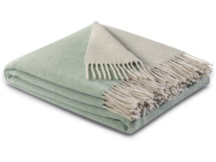 245971 kasmirovy pled salvia creme 150 x 200 cm zelena biederlack