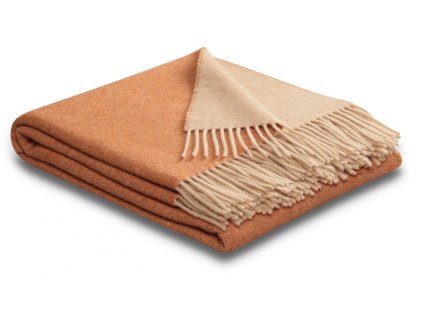246004 kasmirovy pled henna sand 130 x 170 cm oranzova biederlack