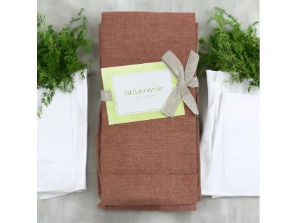 Ubrousek 45x45 cm sada 4 kusy BUBBLE, cihlově červená Salsa Verde