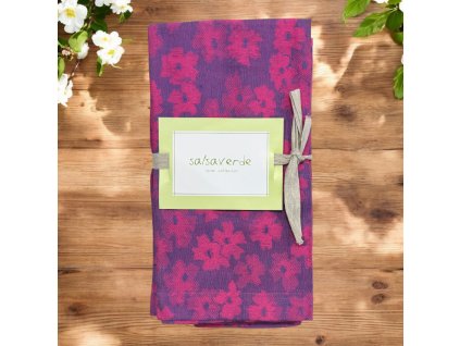 Ubrousek 45x45 cm sada 4 kusy AZALEA, růžová Salsa Verde