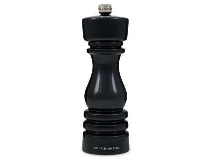 Mlýnek na sůl London Black Gloss Precision+ 18 cm, Cole & Mason