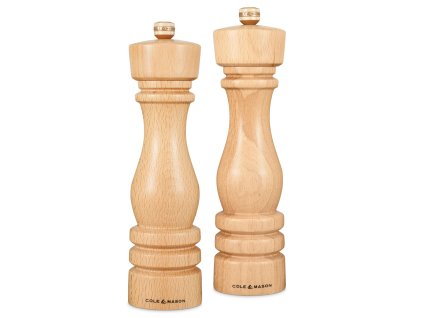 Sada mlýnků na sůl a pepř London přírodní buk 22 cm, Cole & Mason