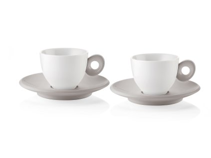 Souprava 2 hrníčků s podšálky Everyday 50 ml Taupe, Guzzini