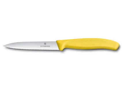 Nůž na zeleninu s vlnkovaným ostřím 10 cm žlutý, Victorinox