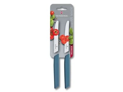 Sada 2 ks nožů na rajčata Swiss Modern 11 cm modrá, Victorinox