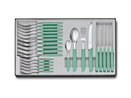 Sada příborů Swiss Modern 24 ks zelená, Victorinox
