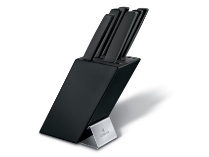 Blok s barevnými noži 6 ks, Swiss Modern,černý, Victorinox