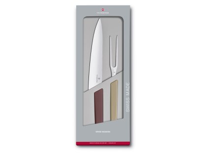 Sada nože a vidličky na maso Swiss Modern barevná, Victorinox