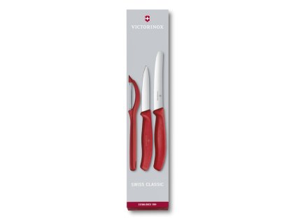 Sada nožů se škrabkou červená, Victorinox