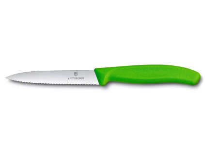 Nůž na zeleninu s vlnkovaným ostřím 10 cm zelený, Victorinox