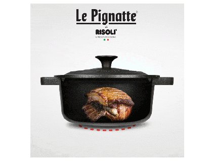 Litinový kastrol 20 cm 1.5 ltr. s policí LE PIGNATTE, na indukci