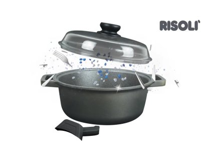 Nepřilnavý hrnec 32 cm 9 ltr. se skleněnou poklicí BLACKPLUS