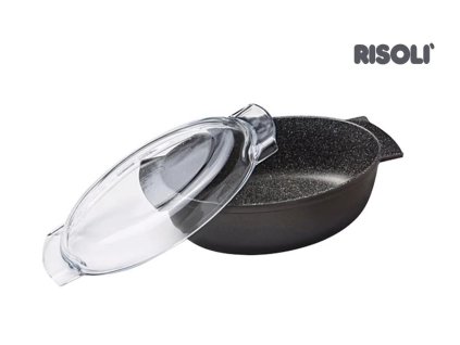 Nepřilnavý oválný pekáč se skleněnou poklicí 36x24 cm GRANITO HARD STONE, Risoli
