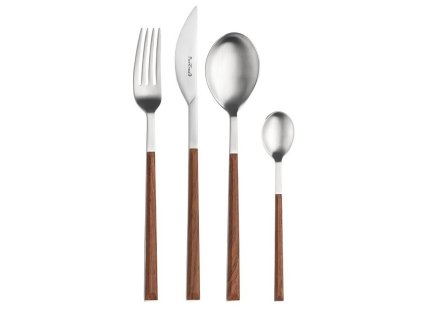 Příbor sada 24 kusů SUSHI QUEEN MAHOGANY SATIN, černozlatá dárková krabice