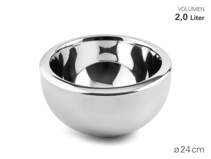 Kuchyňská mísa, dvojitá stěna, nerez, prům. 24 cm Weis