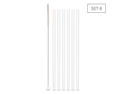 Sada 6 ks skleněných brček 24 cm, Weis