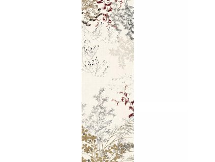 table runner linen and cotton metis mix prewashed 150 gsm printed beige bambous parchemin (1)