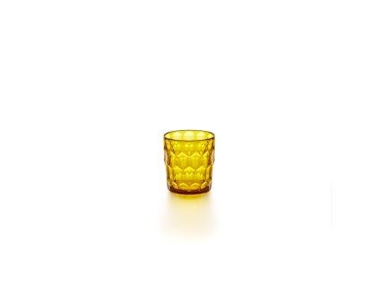 Nízká sklenice vzor 3 VANITY, žlutá
